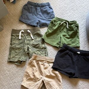 5 pairs boys shorts 2T- GAP, Garanimals, etc